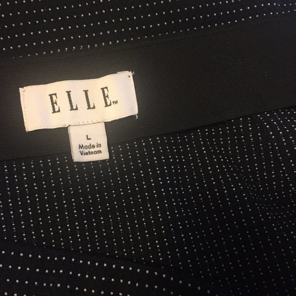 Black A-Line Skirt, Micro White Dots & Pockets - L - Picture 5 of 5